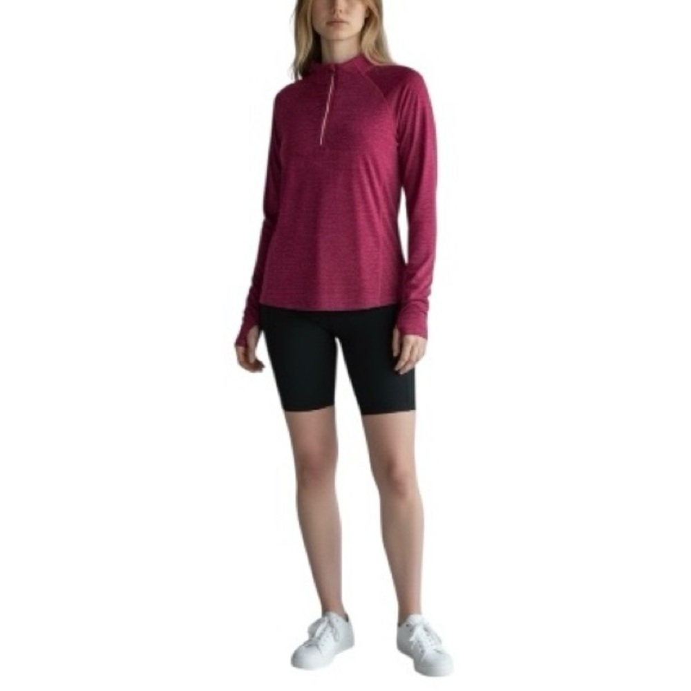 Old Navy Go Dry Semi-Fitted 1/4-Zip Performance Pullover Top XL Hot Pink Diva